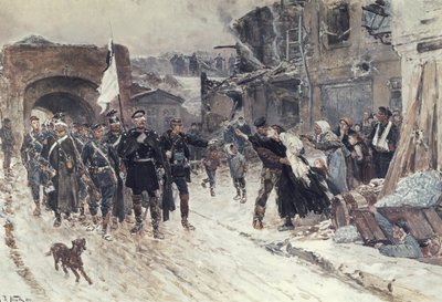 The Entrance into Belfort of the German Commander Bearing the Flag of Truce, 4th November 1870 by Alphonse Marie de Neuville